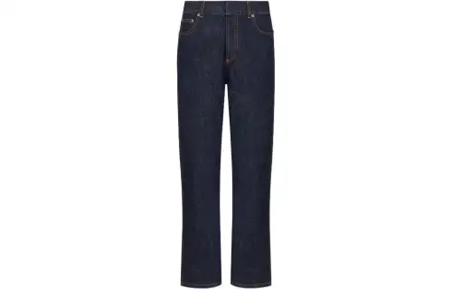 DIOR Quarterly New Products Jeans Women's Blue Moderate Straight Fit Pants