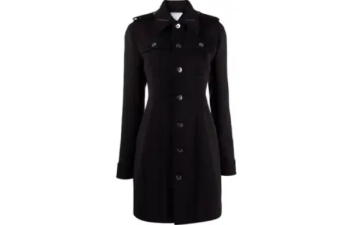 Bottega Veneta Structured Buttoned Mini Shirt Dress