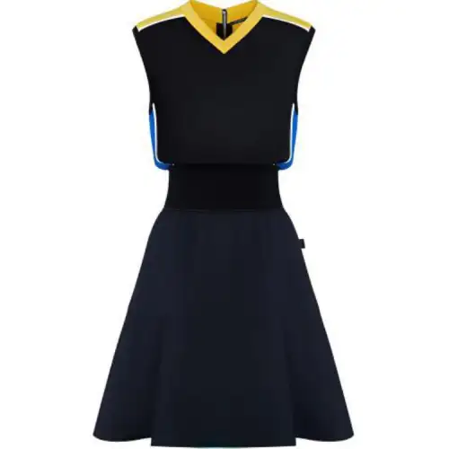 Louis Vuitton 2010s v-neck mesh panel dress