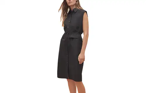 HERMES Sleeveless Dress Women's Black