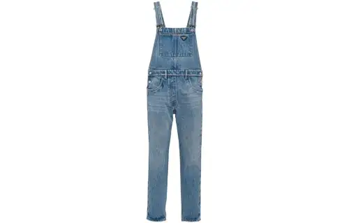 PRADA Jumpsuits Women's Blue Moderate Straight Fit Pants