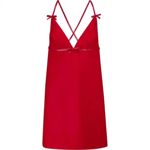 MIU MIU Sleeveless Dresses Women's Red V Neck Moderate