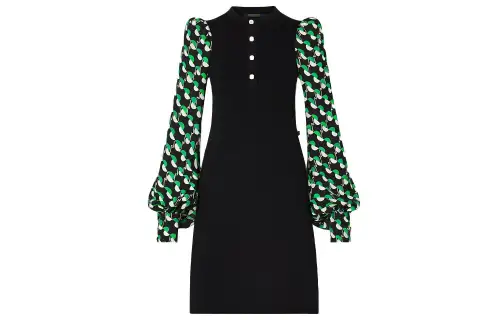LOUIS VUITTON Long Sleeved Dress Women's Black