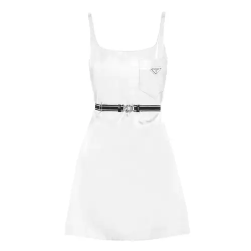 PRADA Sleeveless Dresses Women's White Moderate Short