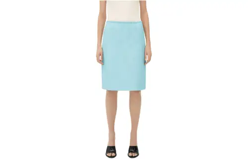 Bottega Veneta SS24 Leather Long Skirt Women's Light Blue