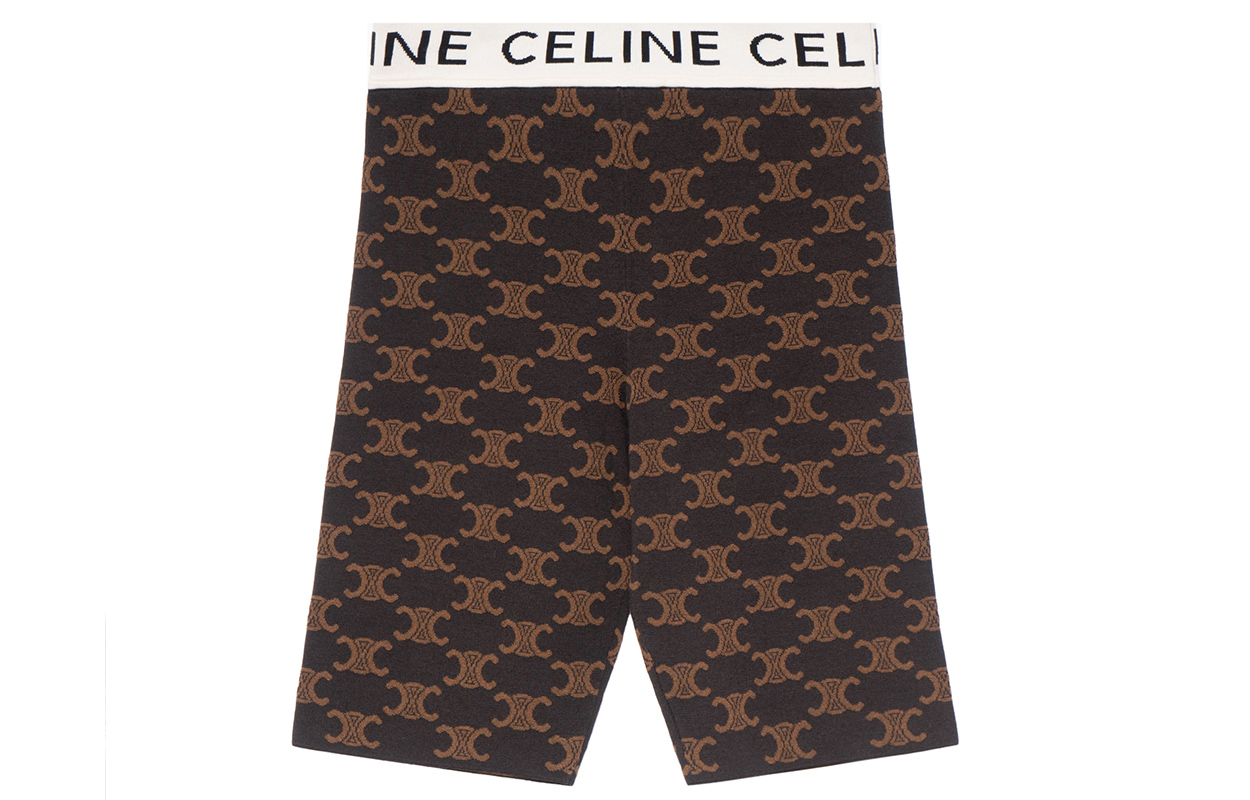 Женские шорты CELINE CELINE FW22 Logo (коричневые)