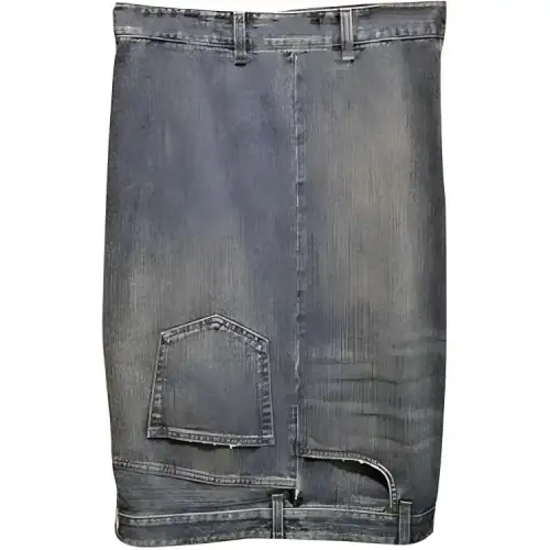 Balenciaga Denim Long Skirt, Regular Fit Women's Dark Blue