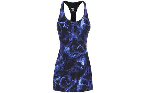 Vetements Sleeveless Dresses Women's Blue Crew Neck
