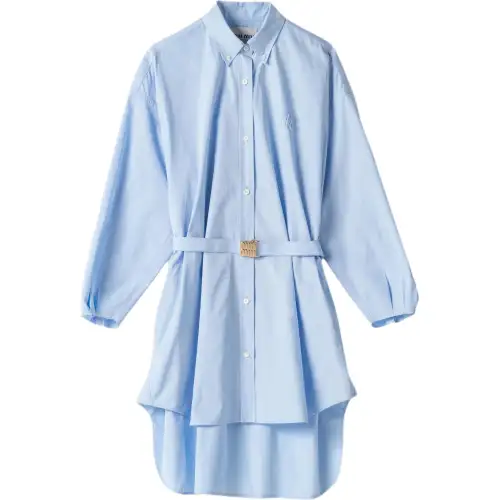 MIU MIU Long Sleeved Poplin Shirt Dress