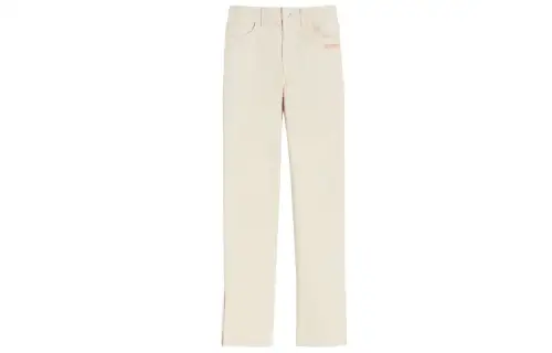 OFF WHITE Dinosaur Series Jeans Women's Ecru Moderate Slim Fit Pants