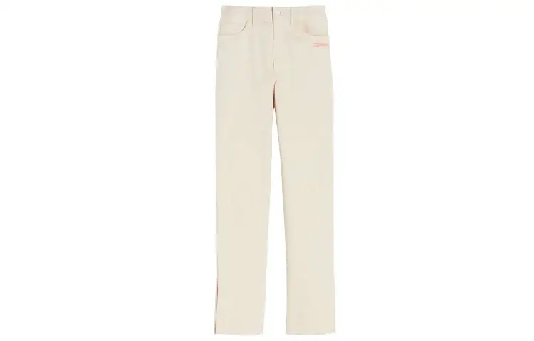 OFF WHITE Dinosaur Series Jeans Women's Ecru Moderate Slim Fit Pants