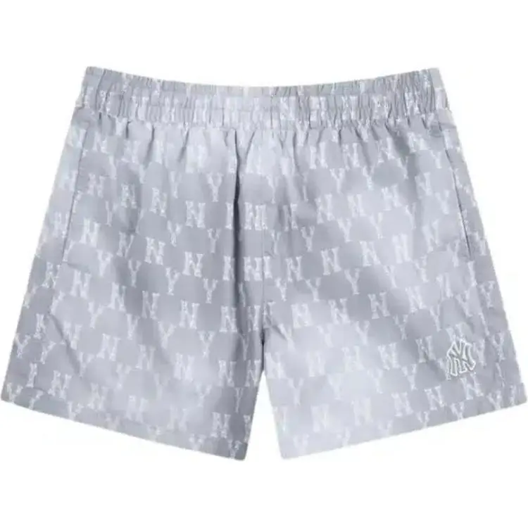 MLB Monogram Casual Shorts Women's Light Gray Moderate Straight Fit Pants