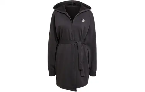 Adidas Originals Long Sleeved Dresses Women's Black Hooded Moderate Short