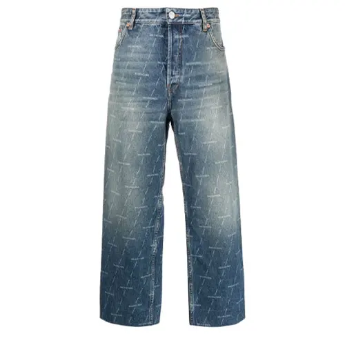 Balenciaga Jeans Women's Blue Moderate Straight Fit Pants