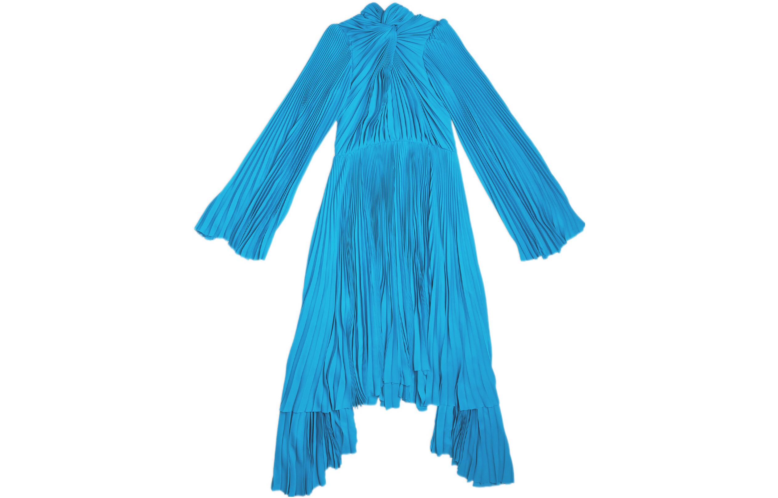 Balenciaga Red Carpet SS22 Long Sleeved Dress Women's Blue