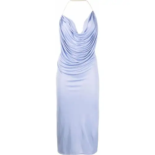 LOEWE Lilac Chain Draped Sleeveless Dress
