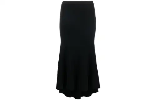 Balenciaga Knit Long Skirts Women's Black Mid Length Pleated Skirt