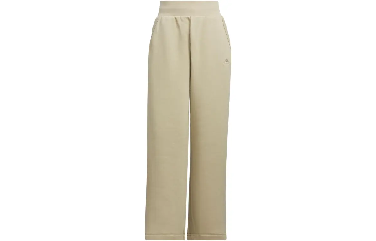 Adidas Knitted Sweatpants Women's Grassland Brown Moderate Wide Leg Pants