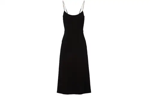 MIU MIU Slip Dresses Women's Black Crew Neck Moderate Short