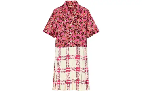 UNIQLO X Marni Open Collar Pleated Dress Pink
