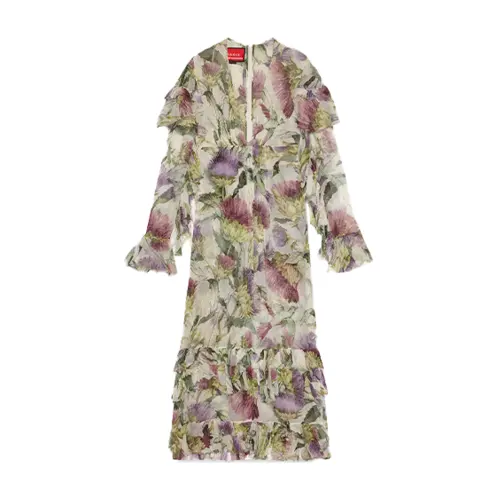 GUCCI Long Sleeved Dress Women's Multicolor