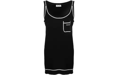 MIU MIU Sleeveless Dresses Women's Black Moderate Short