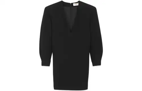 SAINT LAURENT Long Sleeved Dress Women's Black