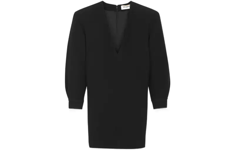 SAINT LAURENT Long Sleeved Dress Women's Black