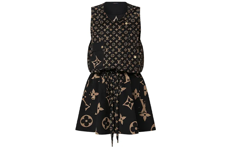 LOUIS VUITTON Sleeveless Dress Women's Black