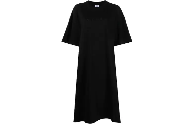 Vetements Short Sleeved Dresses Women's Black Crew Neck