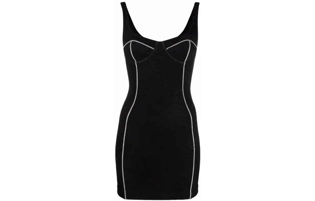 DIESEL Slip Dresses Women's Black Crew Neck Moderate Short