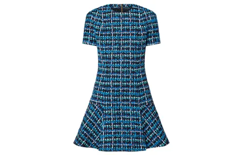 LOUIS VUITTON SS22 Short Sleeved Dress Women's Blue