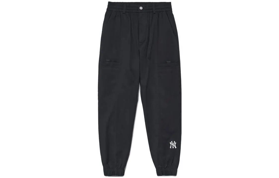 MLB New York Yankees Knitted Sweatpants Women's Black Moderate Cuffed Pants
