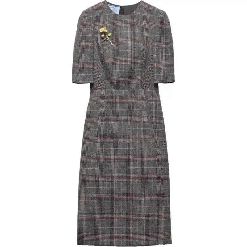 PRADA SS24 Short Sleeved Dress Women's Gray