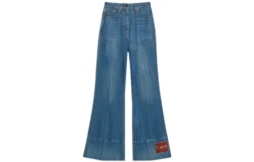 Gucci logo-patch flared jeans