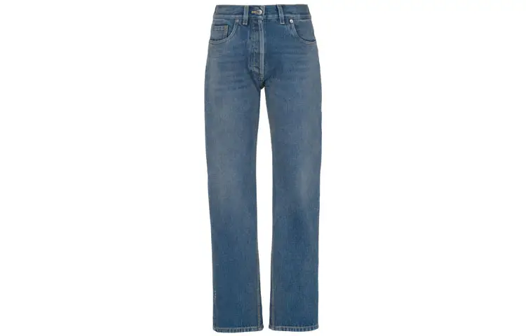 PRADA Jeans Women's Blue Moderate Straight Fit Pants