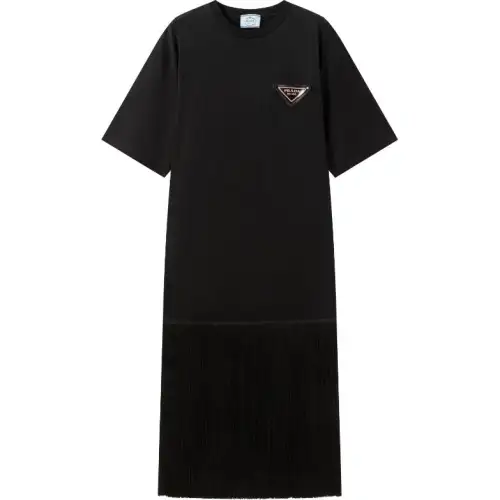 PRADA Short Sleeved Dress Women's Black