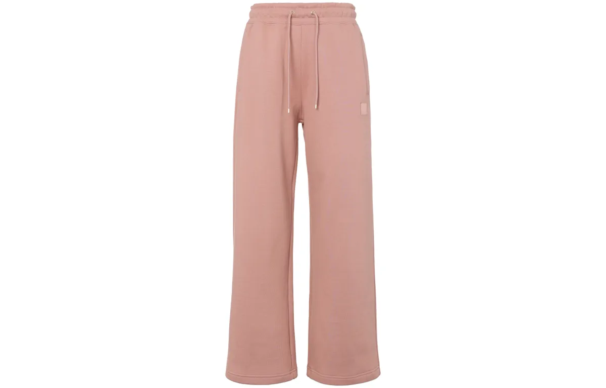 Jordan Flight Solid Color Lace Up Open Leg Opening Design Casual Fleece Lined Wide Leg Knitted Sweatpants Women's