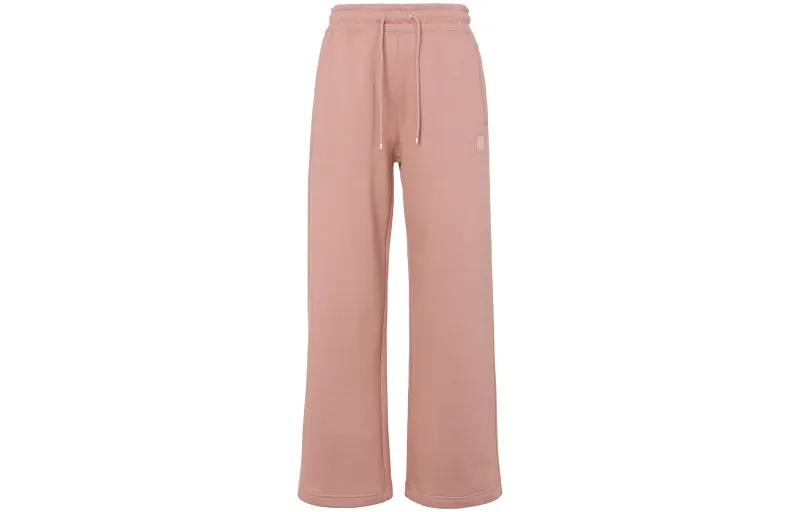 Jordan Flight Solid Color Lace Up Open Leg Opening Design Casual Fleece Lined Wide Leg Knitted Sweatpants Women's