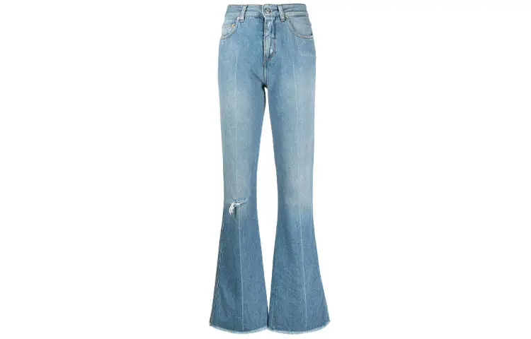 Golden Goose Jeans Women's Blue Moderate Flared Pants