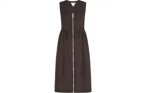 Bottega Veneta SS21 Sleeveless Dress Women's Dark Chocolate