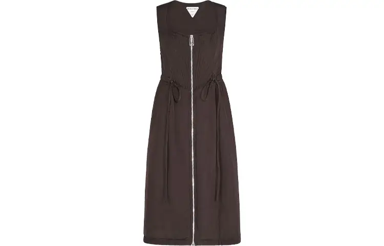 Bottega Veneta SS21 Sleeveless Dress Women's Dark Chocolate