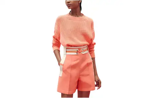 HERMES Casual Shorts Women's Pink Orange Moderate