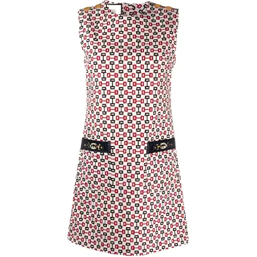 GUCCI Sleeveless Dresses Women's Light Pink Crew Neck Moderate