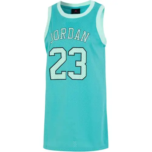 Jordan Sports letters and numbers for leisure, mint dress with sleeves with a round collar
