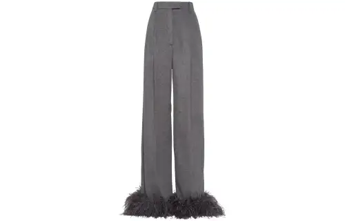 PRADA Feather trim Cashmere Trousers