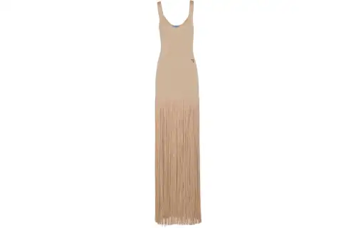 PRADA Sleeveless Dresses Women's Umber Moderate Mid Length