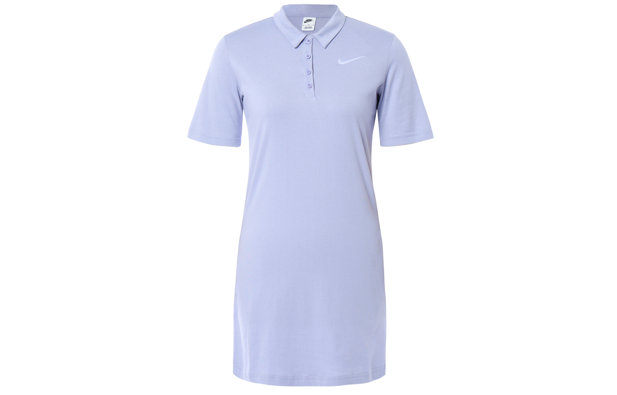 Nike Sportswear solid color logo logo simple sports easy to put on and take off lapel short-sleeved dress women's mist gray blue