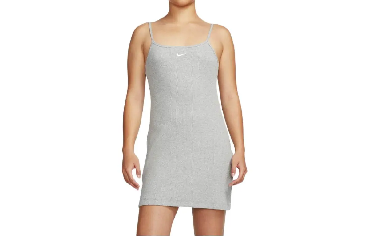 Nike Slip Dresses Women's Gray Moderate Mid-Length