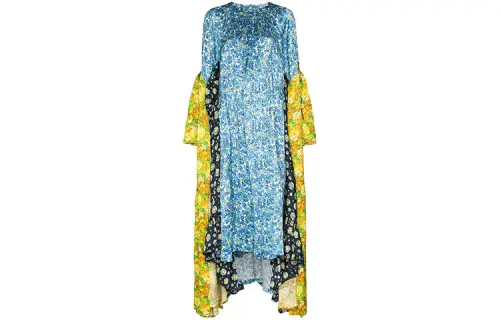 Vetements Long Sleeved Dresses Women's Blue Crew Neck